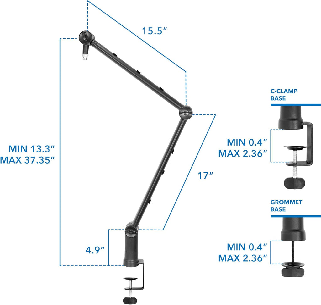 Adjustable Microphone Boom Arm with Cable Management E283372