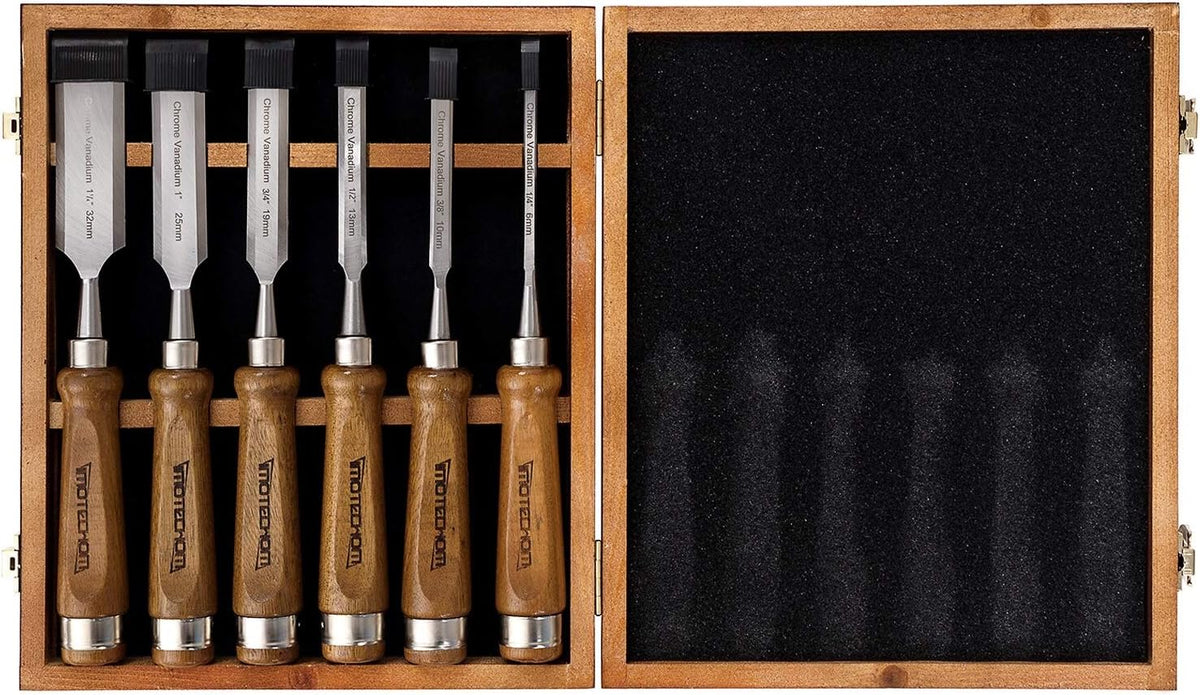 6-Pieces Wood Chisel Set with Walnut Handle C369