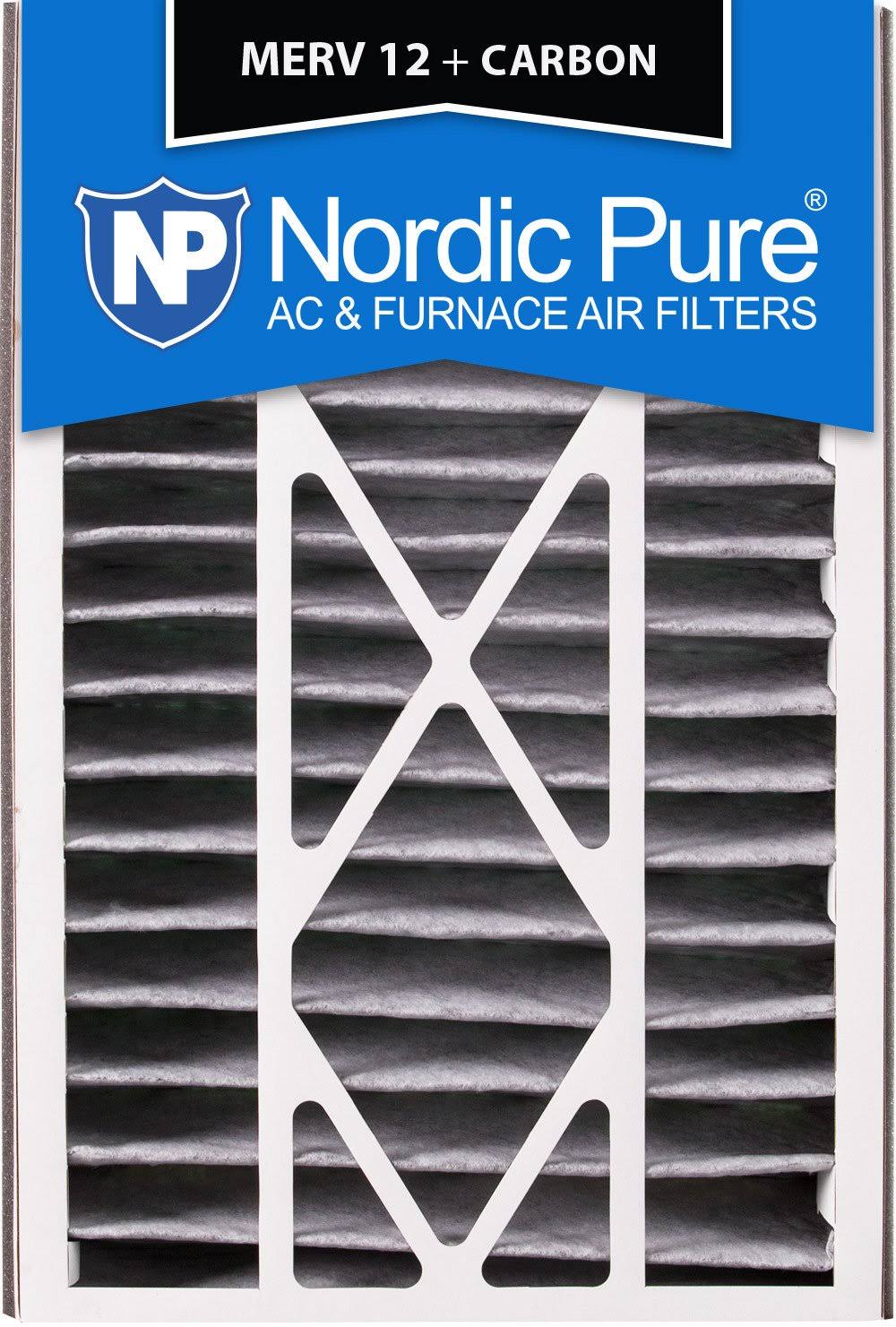 16x25x5 MERV 12 Pleated Carbon Air Filter Qty 2 F717391