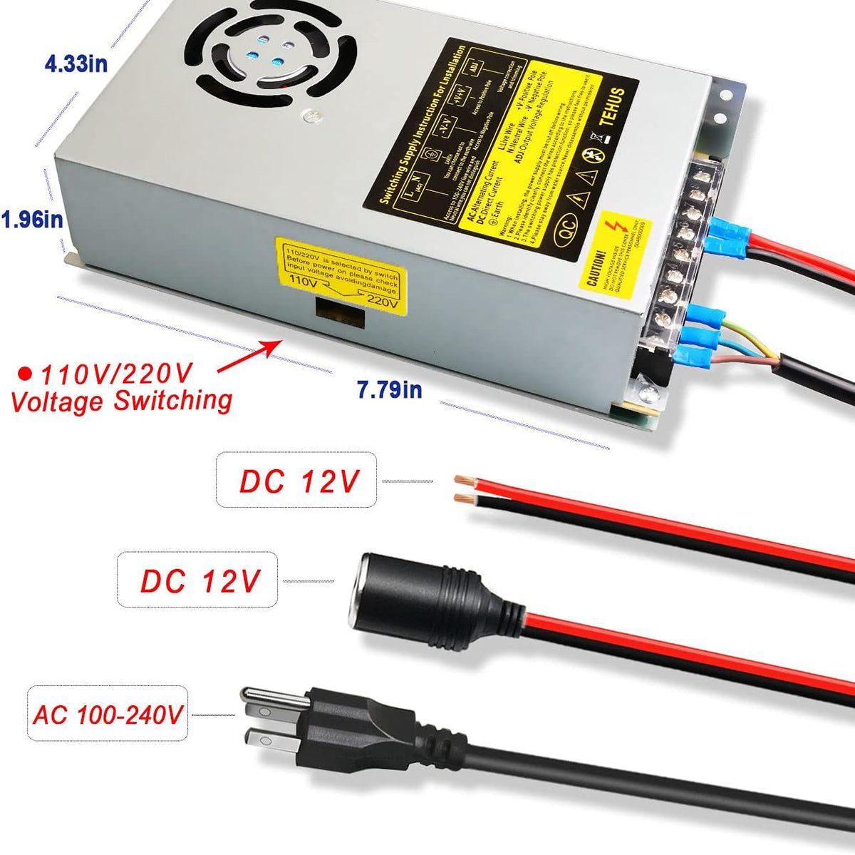 110V/220V to DC 12V 20A 240W Switching Power Supply J111796