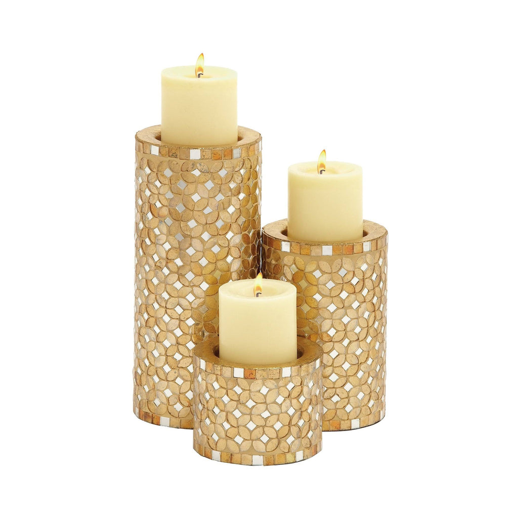 Metal Mosaic Candle Holders Set of 3 M415