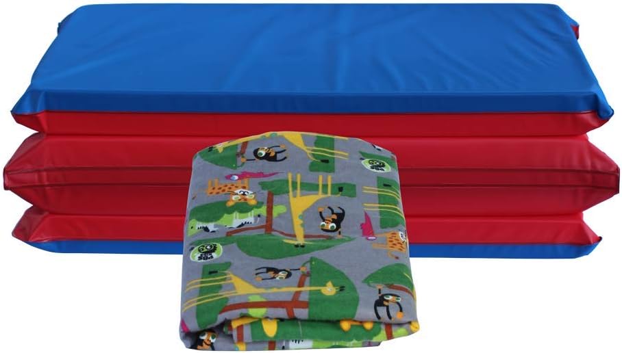 1.5 Inch Thick 4-Section Rest Mat Red Blue D734