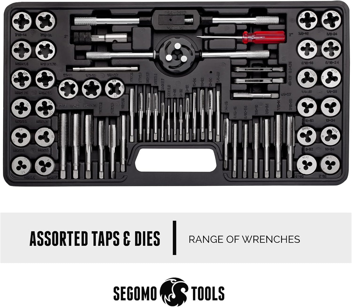 60 Piece Metric & SAE Tap & Die Tool Set with Storage Case Q756