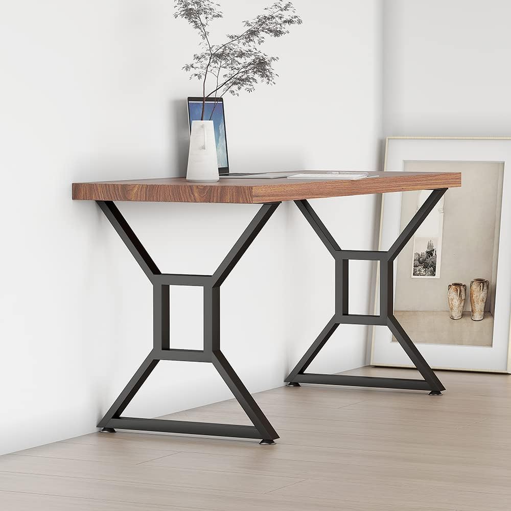 28-inch Metal Table Legs Set of 2 Black Cast Iron Heavy Duty B308915