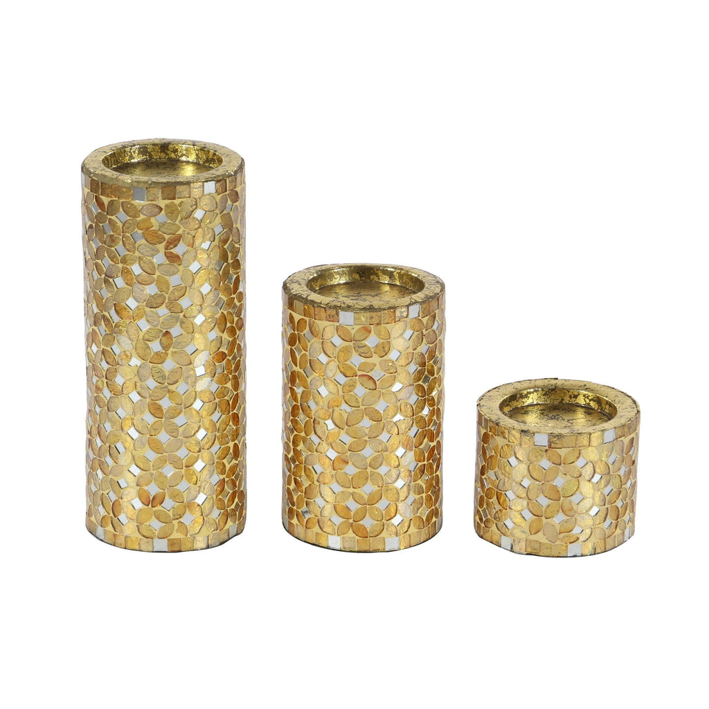 Metal Mosaic Candle Holders Set of 3 M415