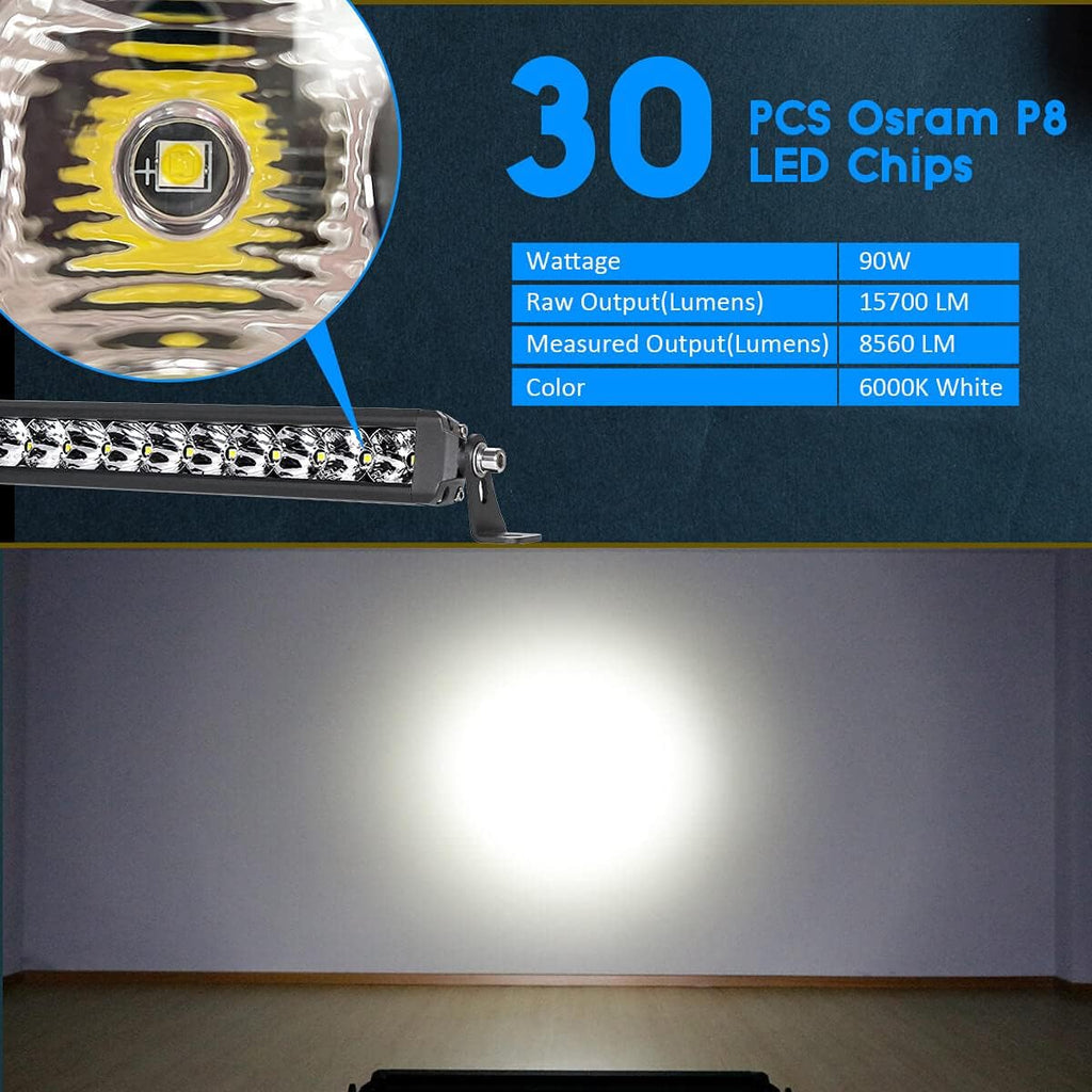 30 inch Single Row Spot Flood IP67 Waterproof Off Road Light Bar Z8618