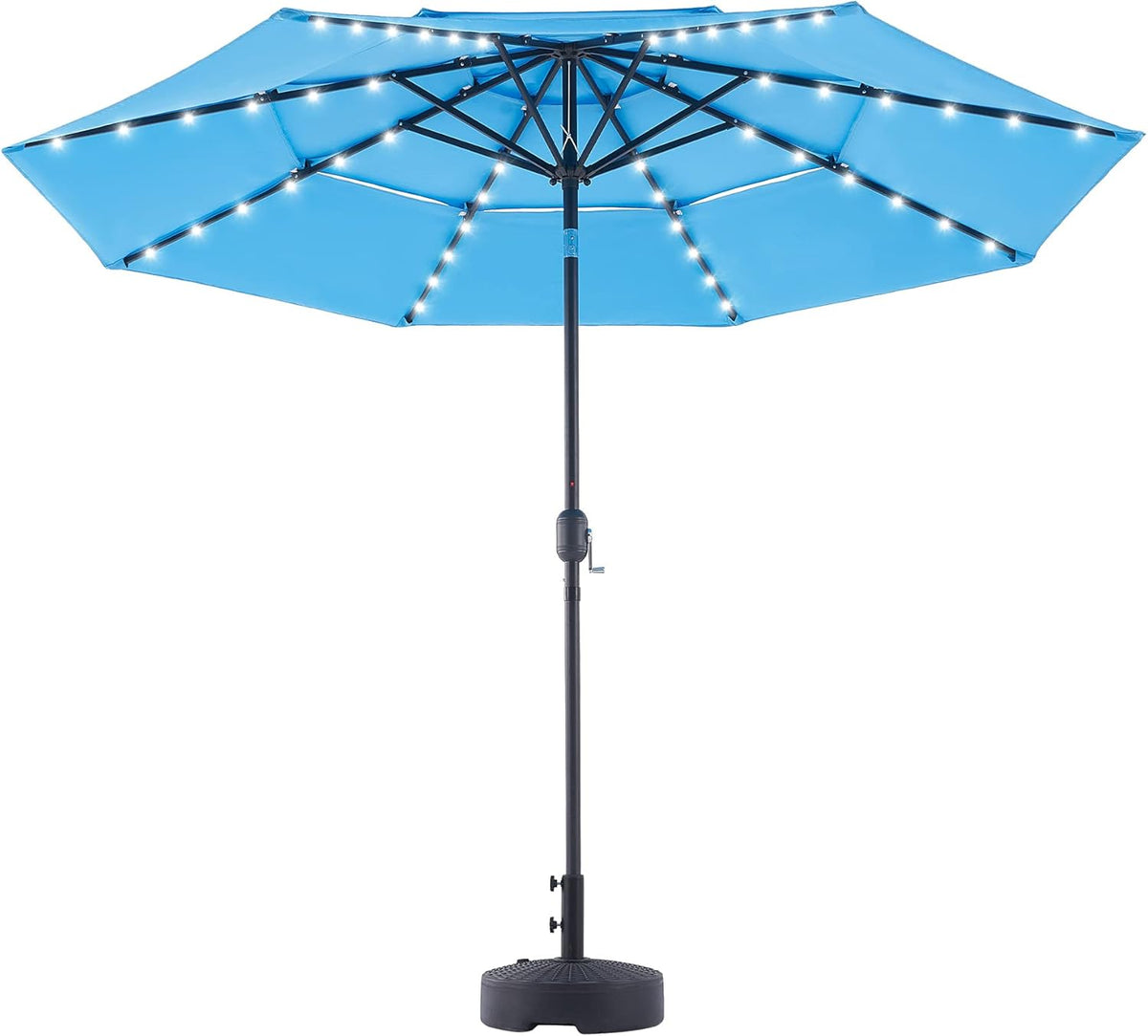 10' LED Solar Patio Umbrella with 30UPF Canopy C352419