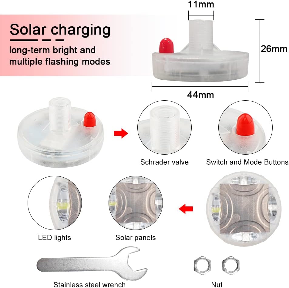 Solar Motion Sensor Wheel Tire Light 4Pack U299