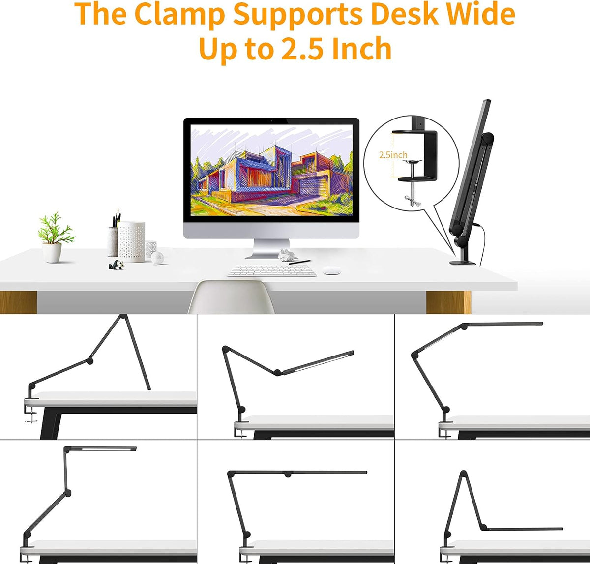 12W Dimmable Adjustable Color Modes Led Desk Lamp Y146634