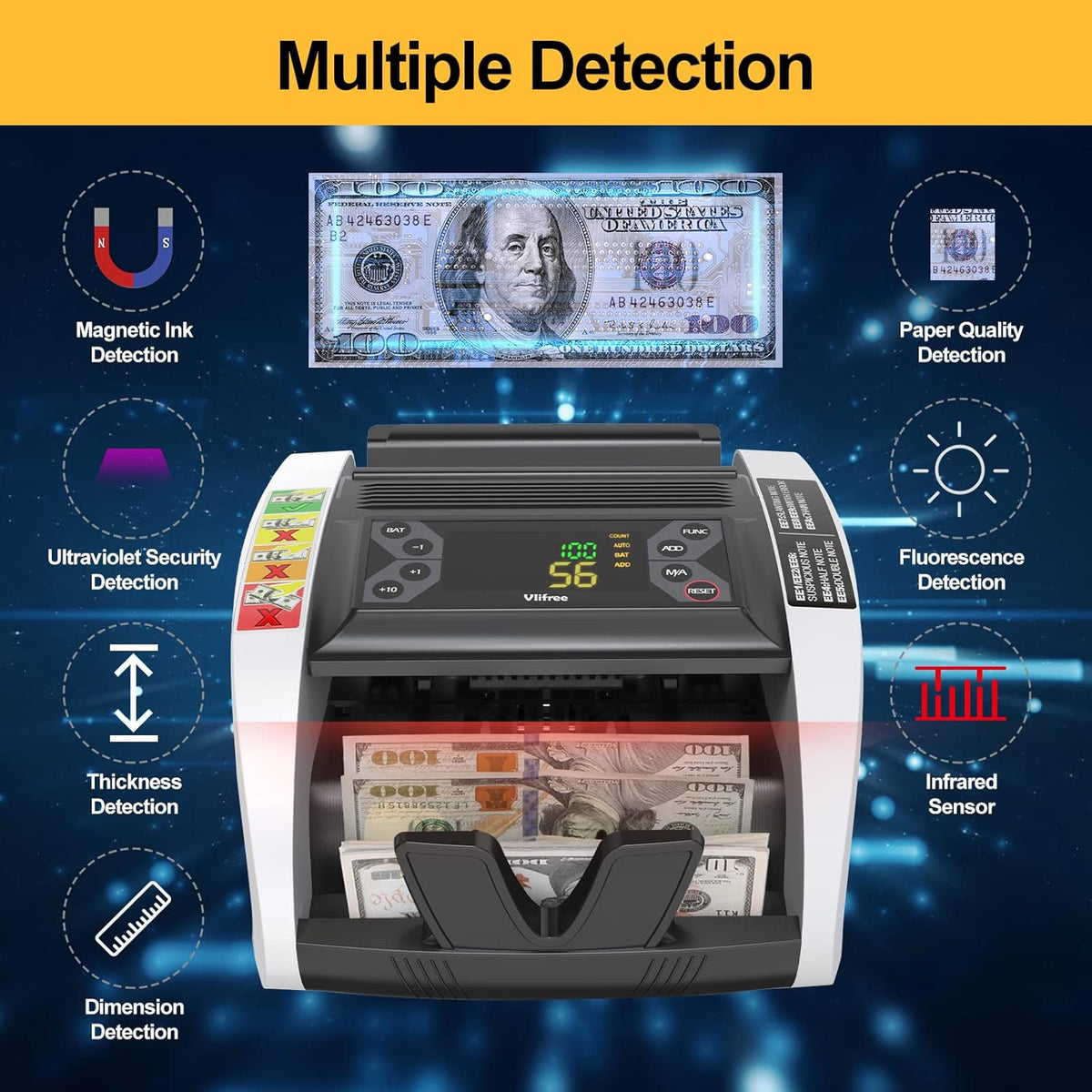 Money Counter Machine with Counterfeit Detection X197
