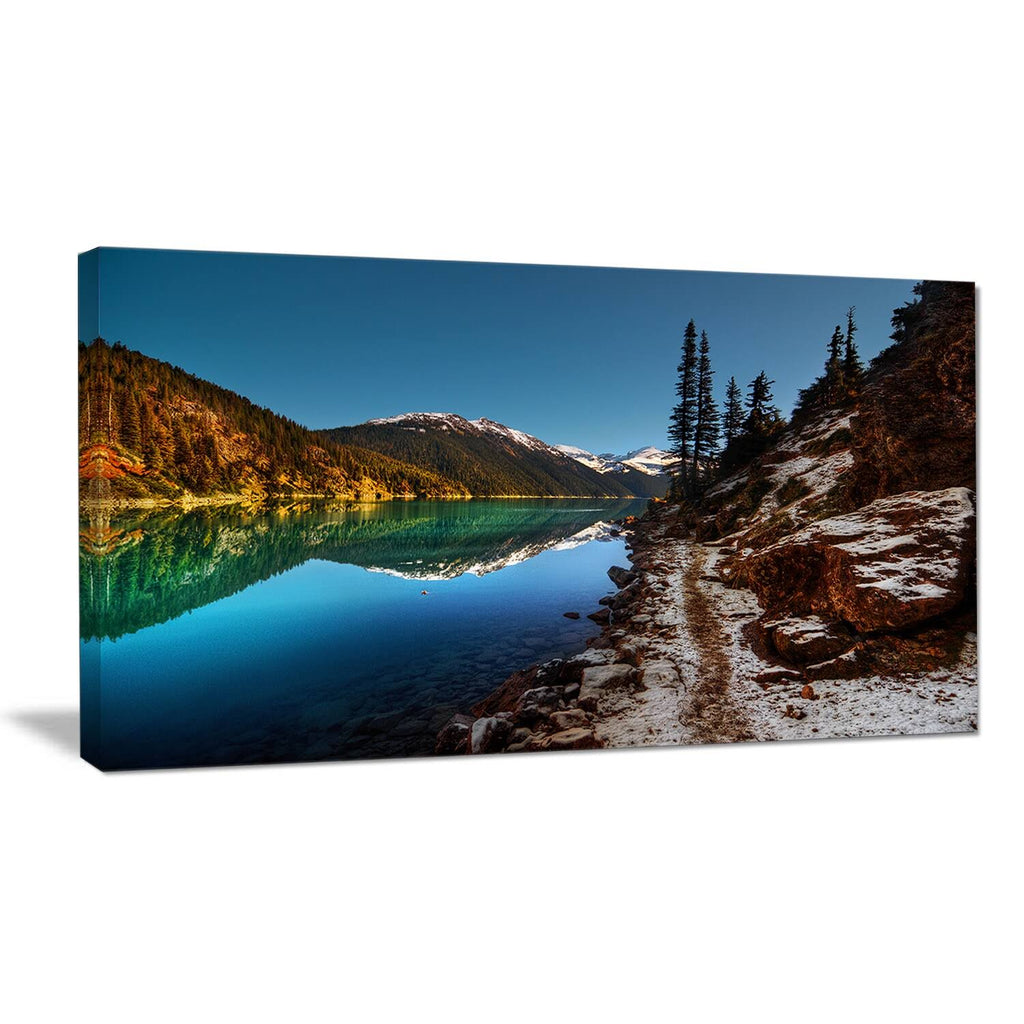 Blue Clear Lake with Mountains Canvas Art F774