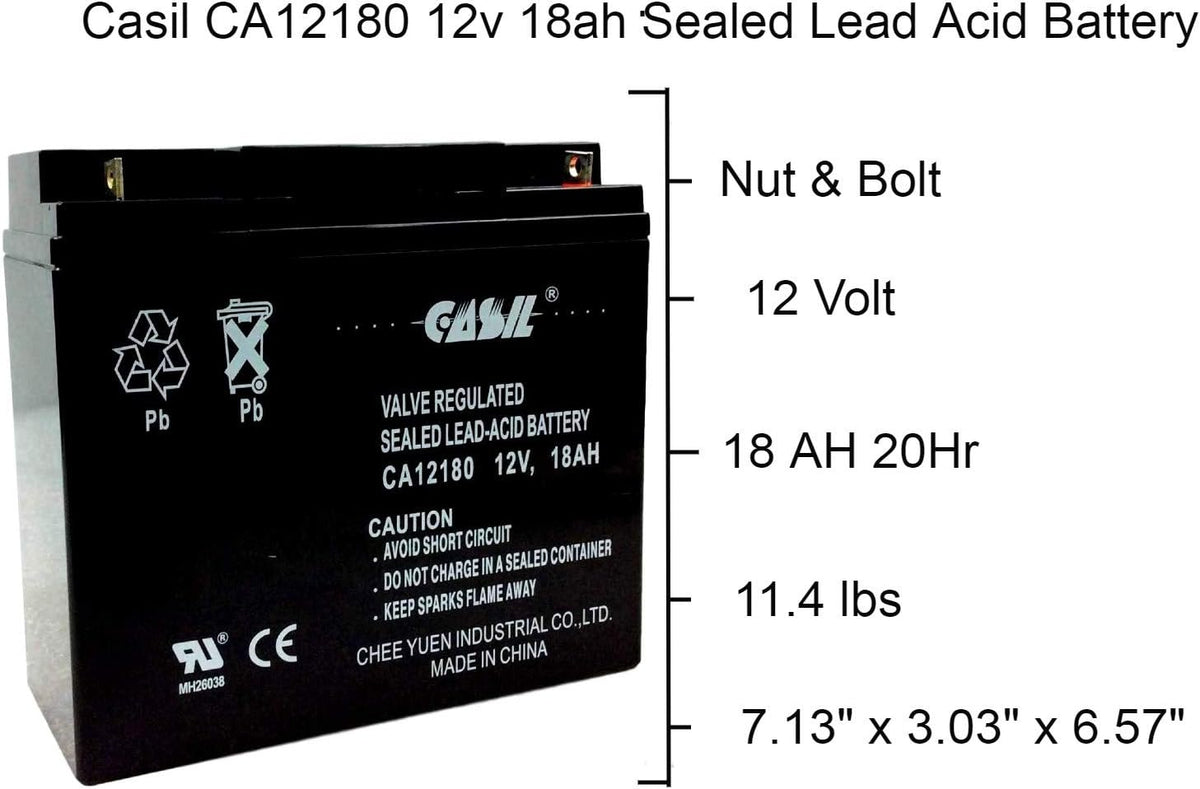 12v 18ah AGM Rechargeable Deep Cycle Battery Pack of 2 V36171