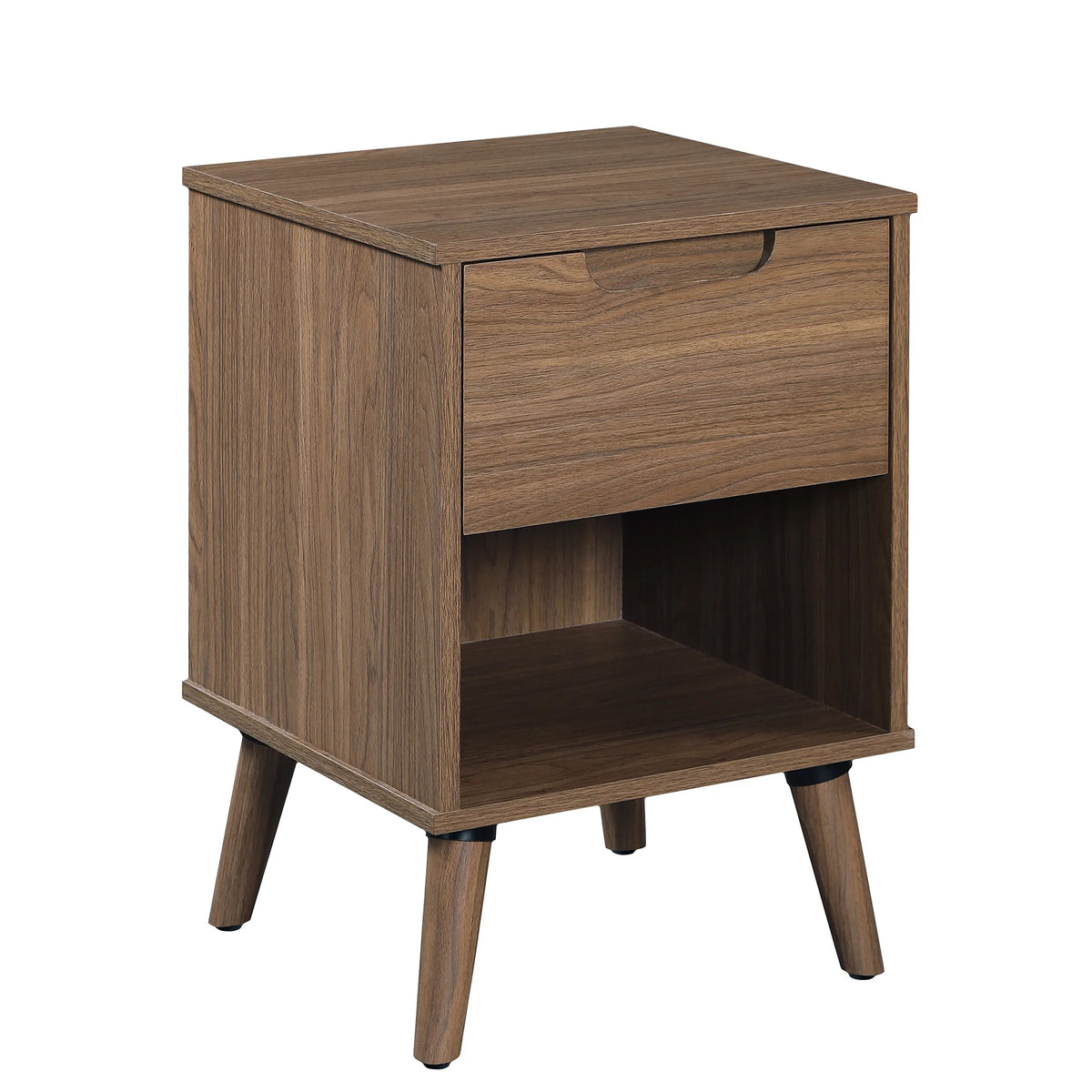 1 Drawer Brown Walnut Nightstand Z1463