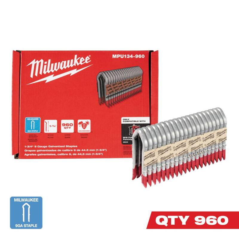 1-3/4 in. 9-Gauge Galvanized Staples (960 Per Box) I662819