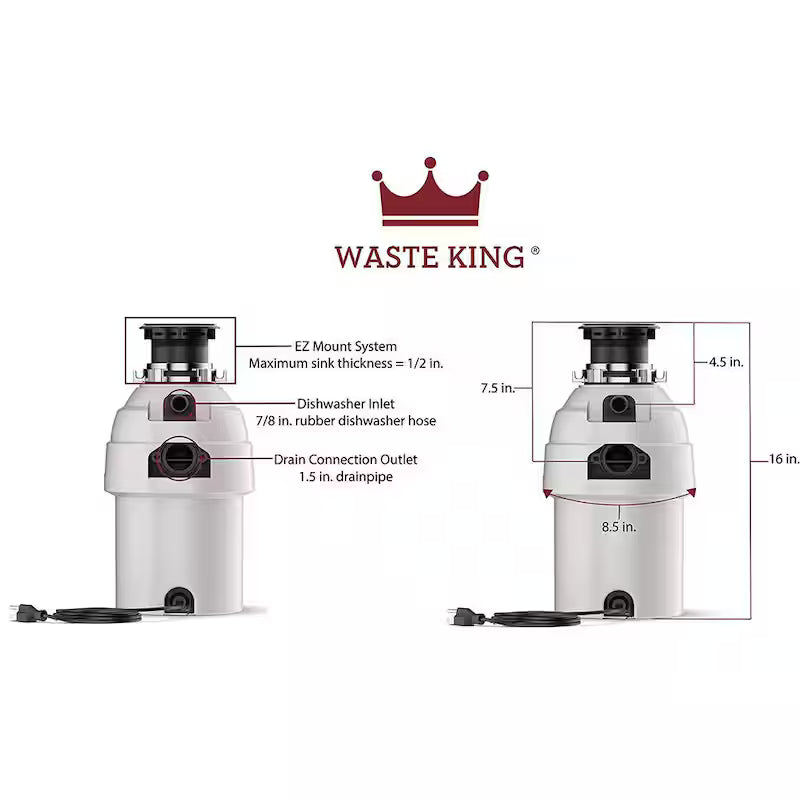 1 HP Continuous Feed Garbage Disposal X480