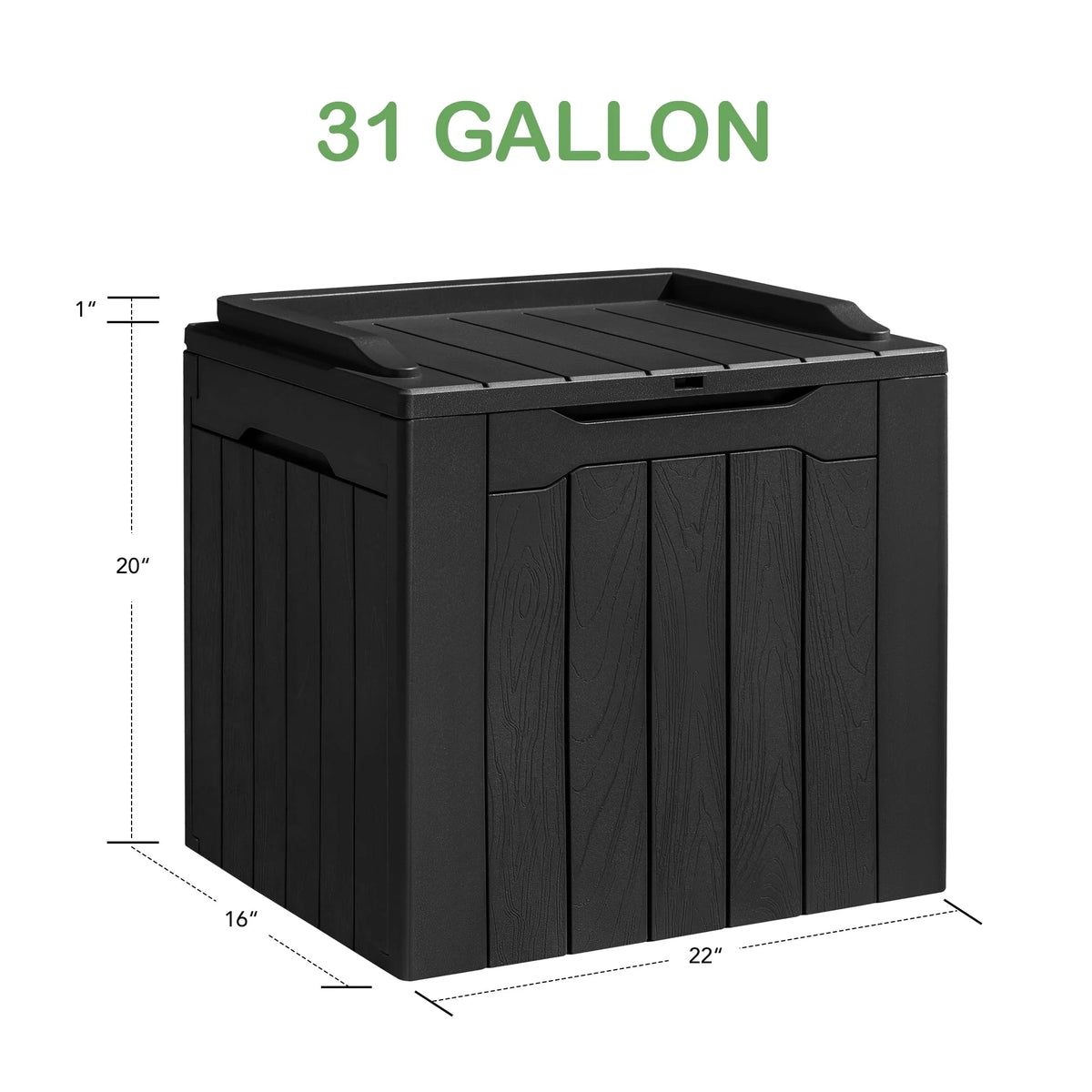 Black Resin Outdoor Deck Box with Seat K579432