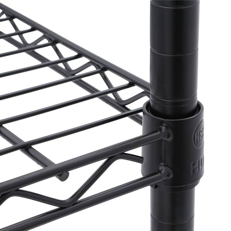 4-Tier Black Steel Wire Shelving Unit U522