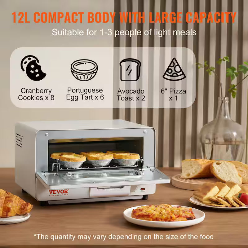 12L 1300W 5 In 1 Steam Convection Toaster Oven W186