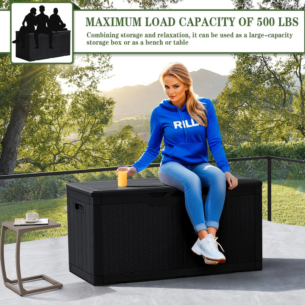 100 Gallon Black Plastic Resin Storage Box R201