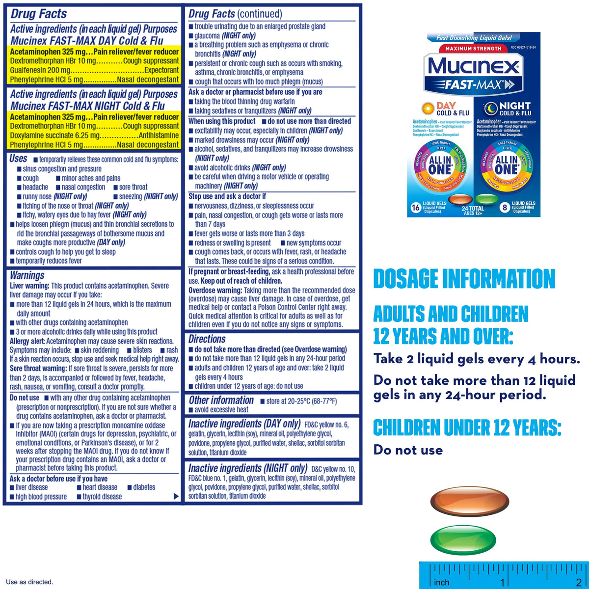 Cold and Flu Medicine Day & Night Combo Pack Liquid Gels A151416