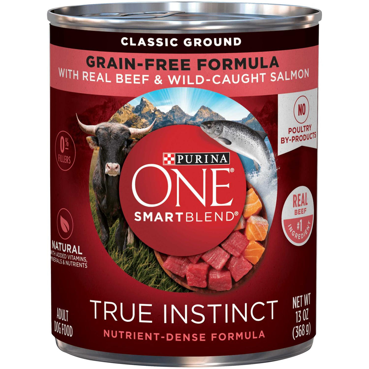 Grain-Free Ground with Real Beef & Wild-Caught Salmon Canned Dog Food, 13-oz, Case of 12 R3852