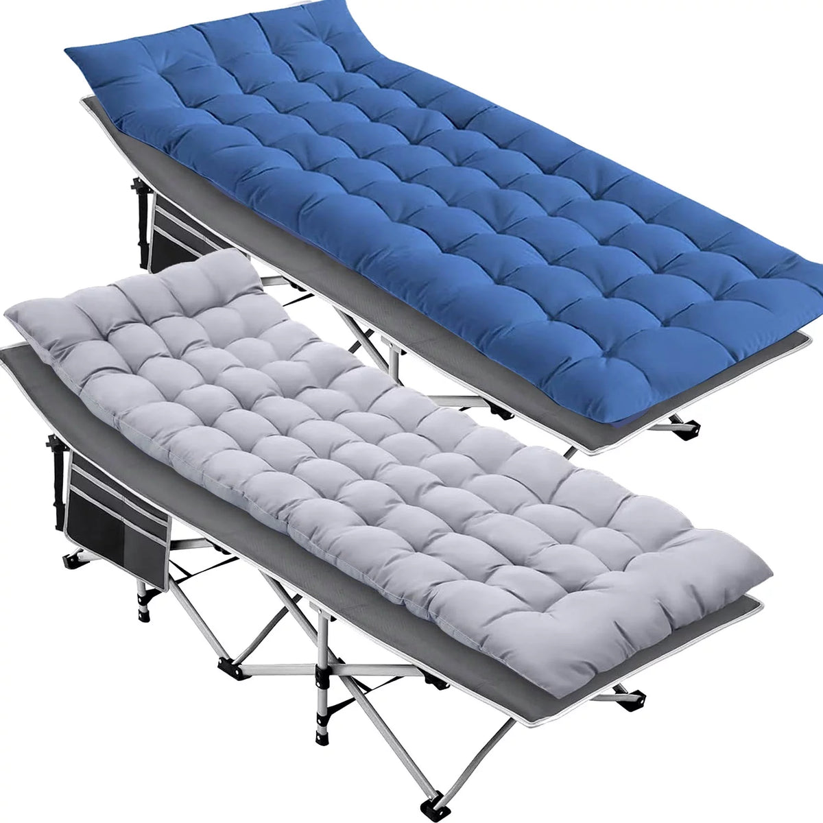 2 Pack Portable Folding Camping Cot with Mattress T25522
