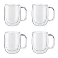 4pc Double Wall Coffee Glass Mug Set U634152