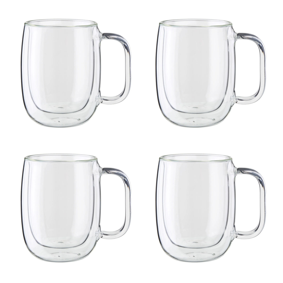 4pc Double Wall Coffee Glass Mug Set U634152