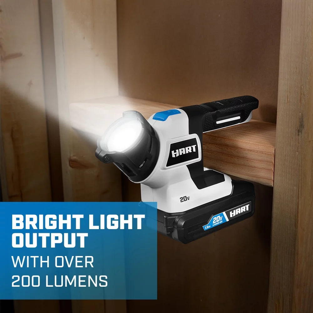 Cordless 1/2-inch Drill and LED Light Kit with 14-Piece Accessory Kit J131820