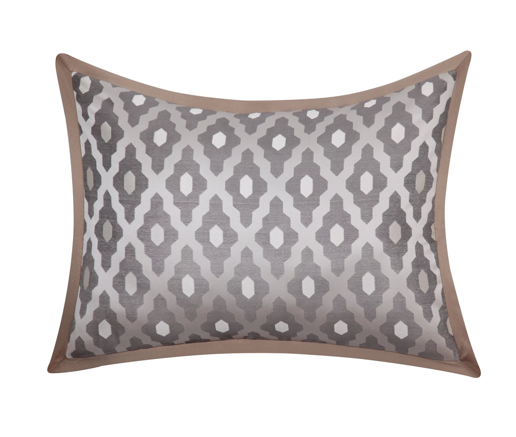 10PC Geometric Comforter Set King Grey X134801