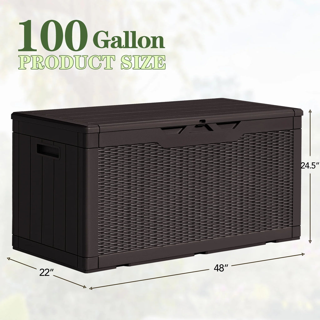100 Gallon Black Plastic Resin Storage Box R201