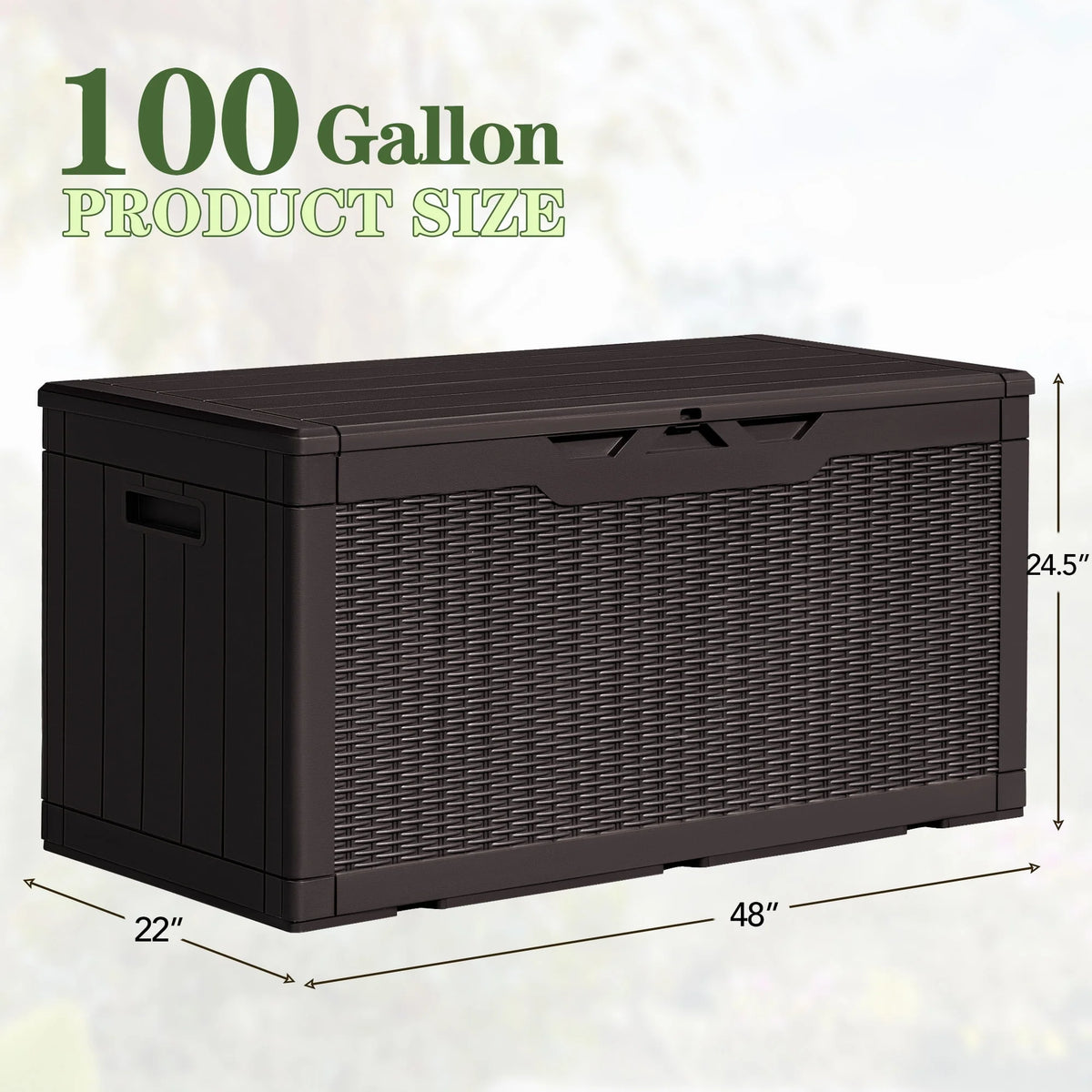 100 Gallon Black Plastic Resin Storage Box R201