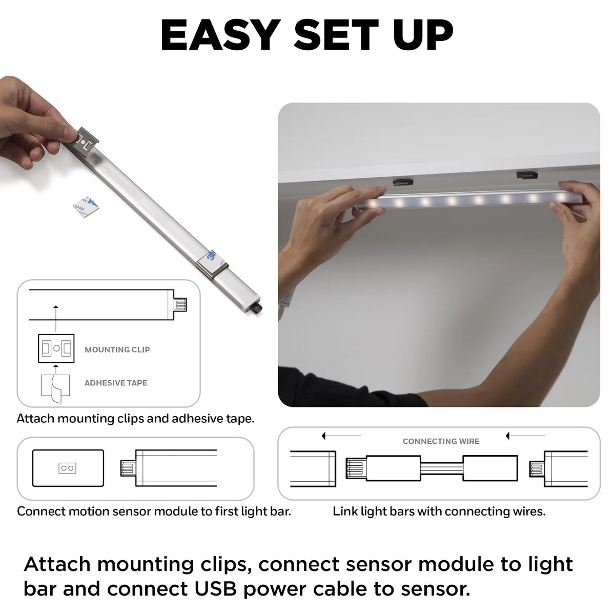16 Under Cabinet Lights with Hand Wave Technology Set of 3 A47859