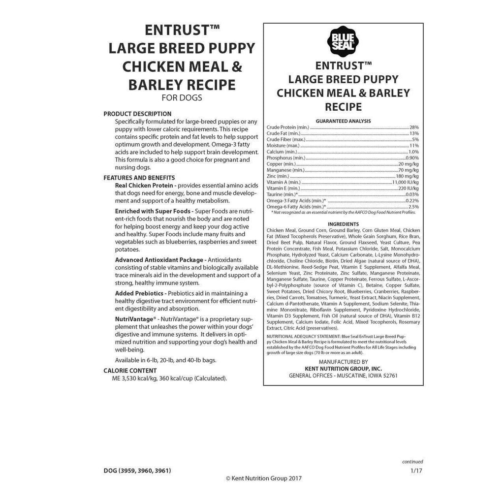 Large Breed Puppy Chicken Meal & Barley Recipe B663250