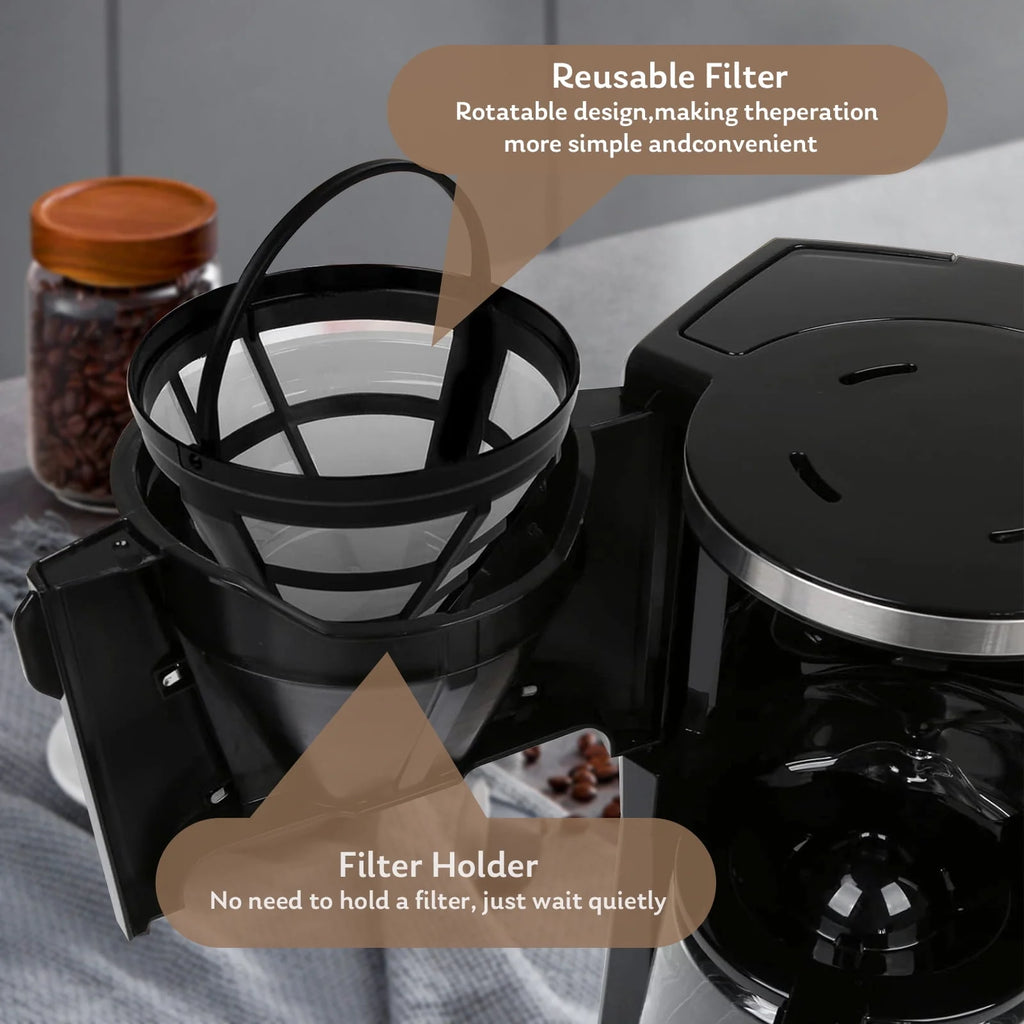 10-Cup Programmable Coffee Maker with Timer, Auto Shut Off, White L943497