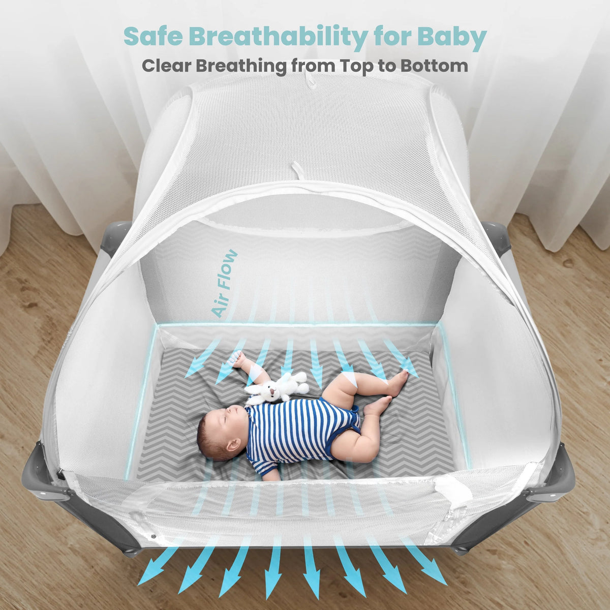 Baby Safety Pop Up Pack n Play Tent with Auto-Lock Zippers K93714