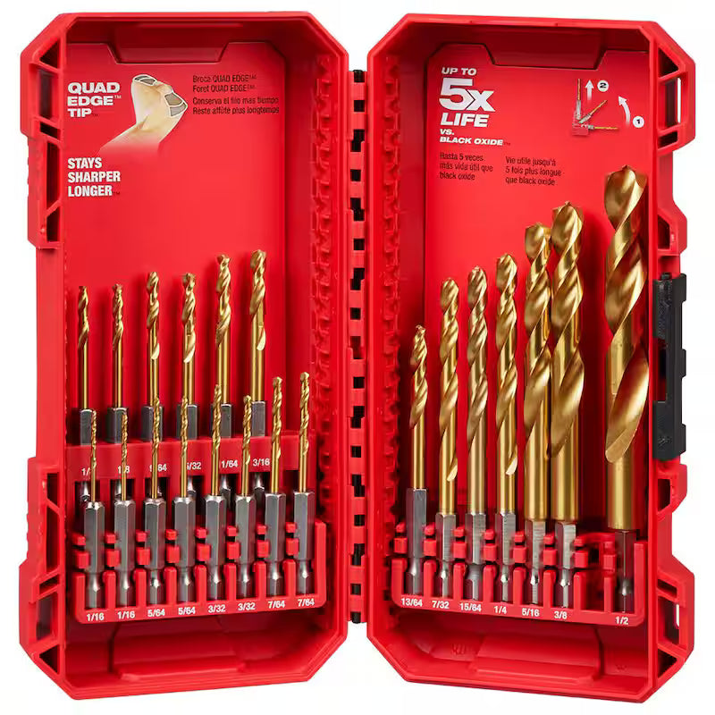Titanium Twist Drill Bit Set 21-Piece U885027