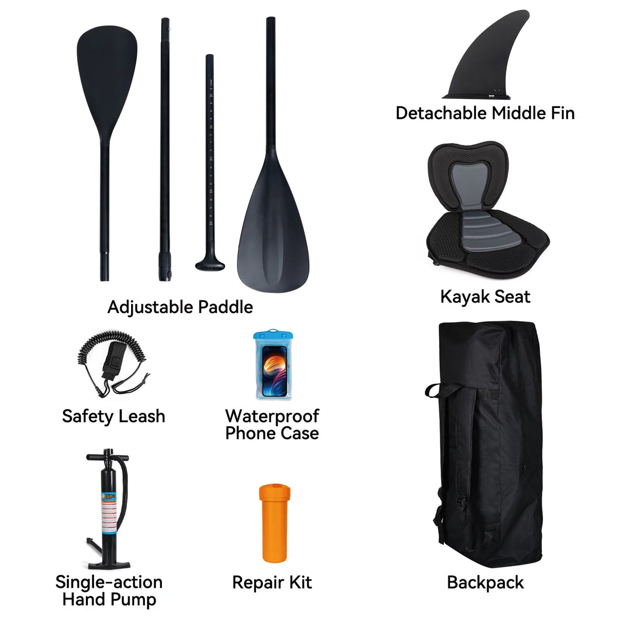 11 Ft Inflatable Stand Up Paddle Board and Sit-on Kayak Set B5524