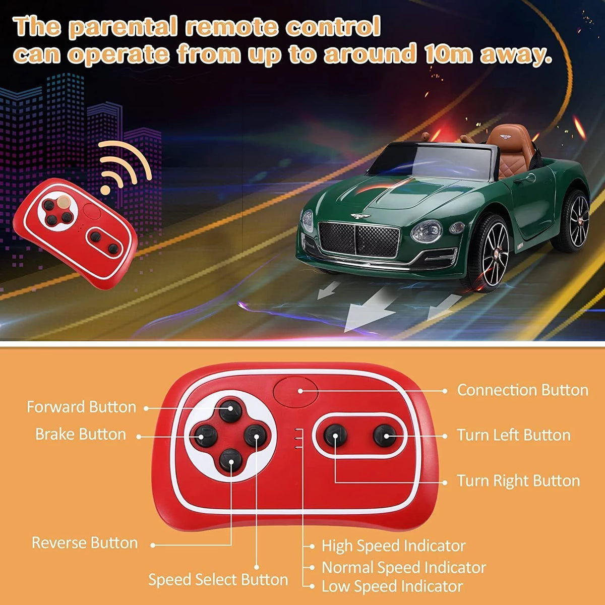 12V Battery Ride On Car with 2.4G Remote Control White V12871