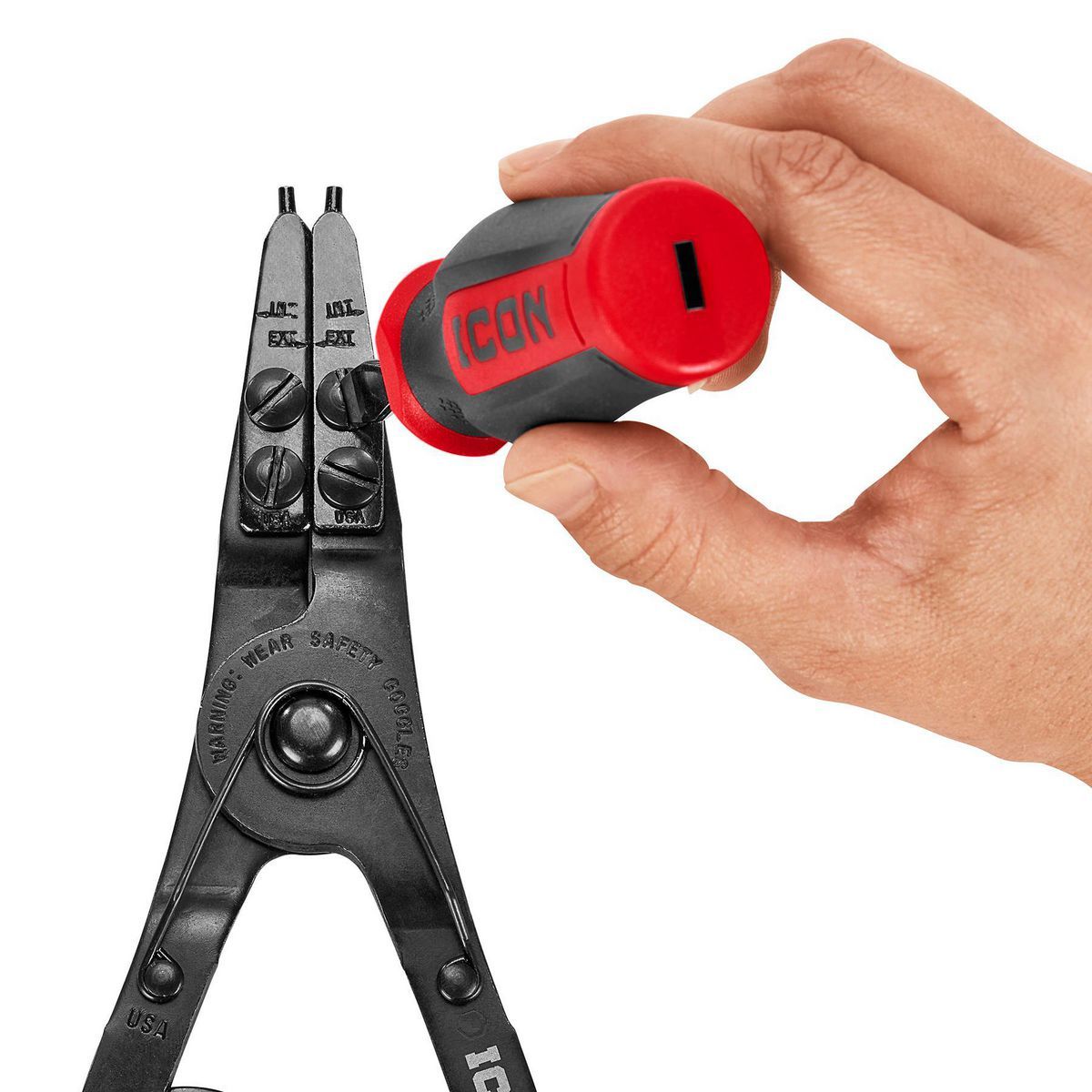 Ratcheting Retaining Ring Pliers Set with Replaceable Tips, 2-Piece J637734