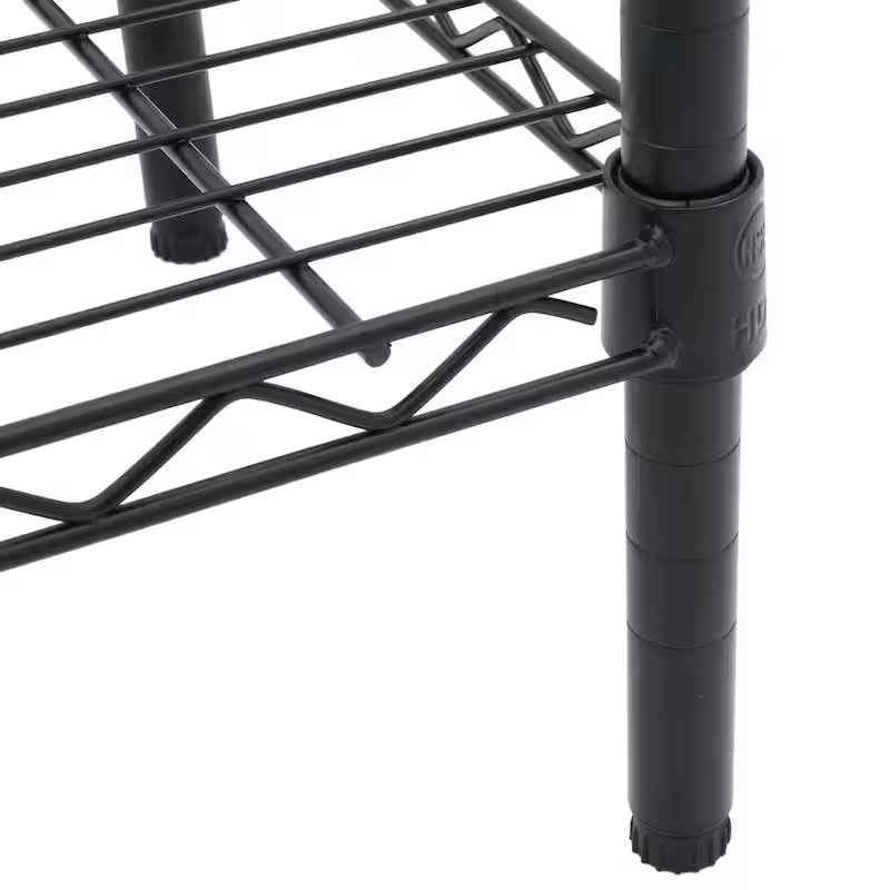 4-Tier Black Steel Wire Shelving Unit U522
