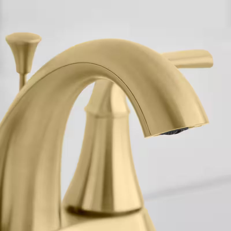 4 in. Centerset Double Handle High-Arc Bathroom Faucet Matte Gold B232293