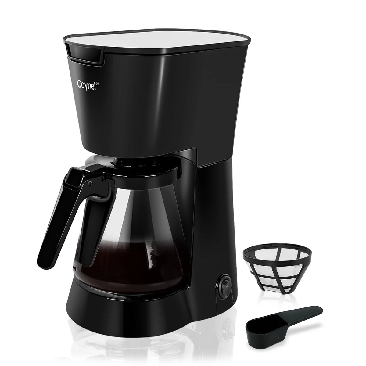 Black 5 Cups Programmable Coffee Machine 25 oz Water Tank U48316