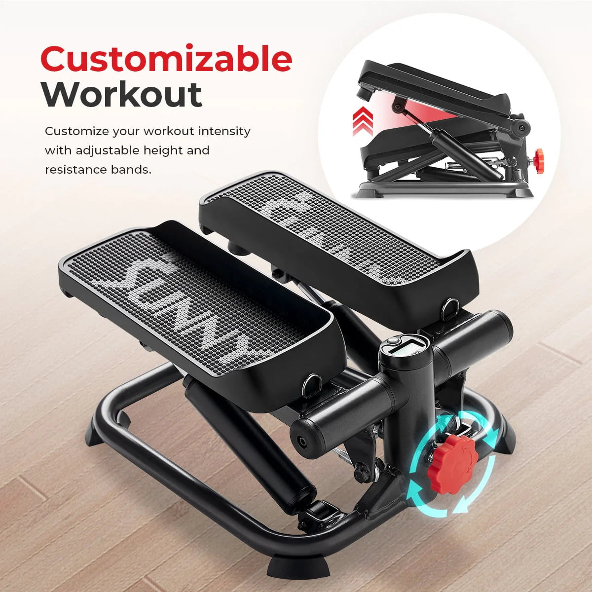2-in-1 Stepper Machine with Resistance Bands H4139