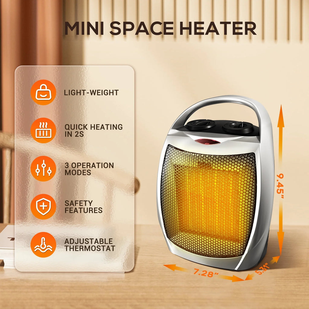 1500W/750W Ceramic Portable Space Heater with Thermostat H57677