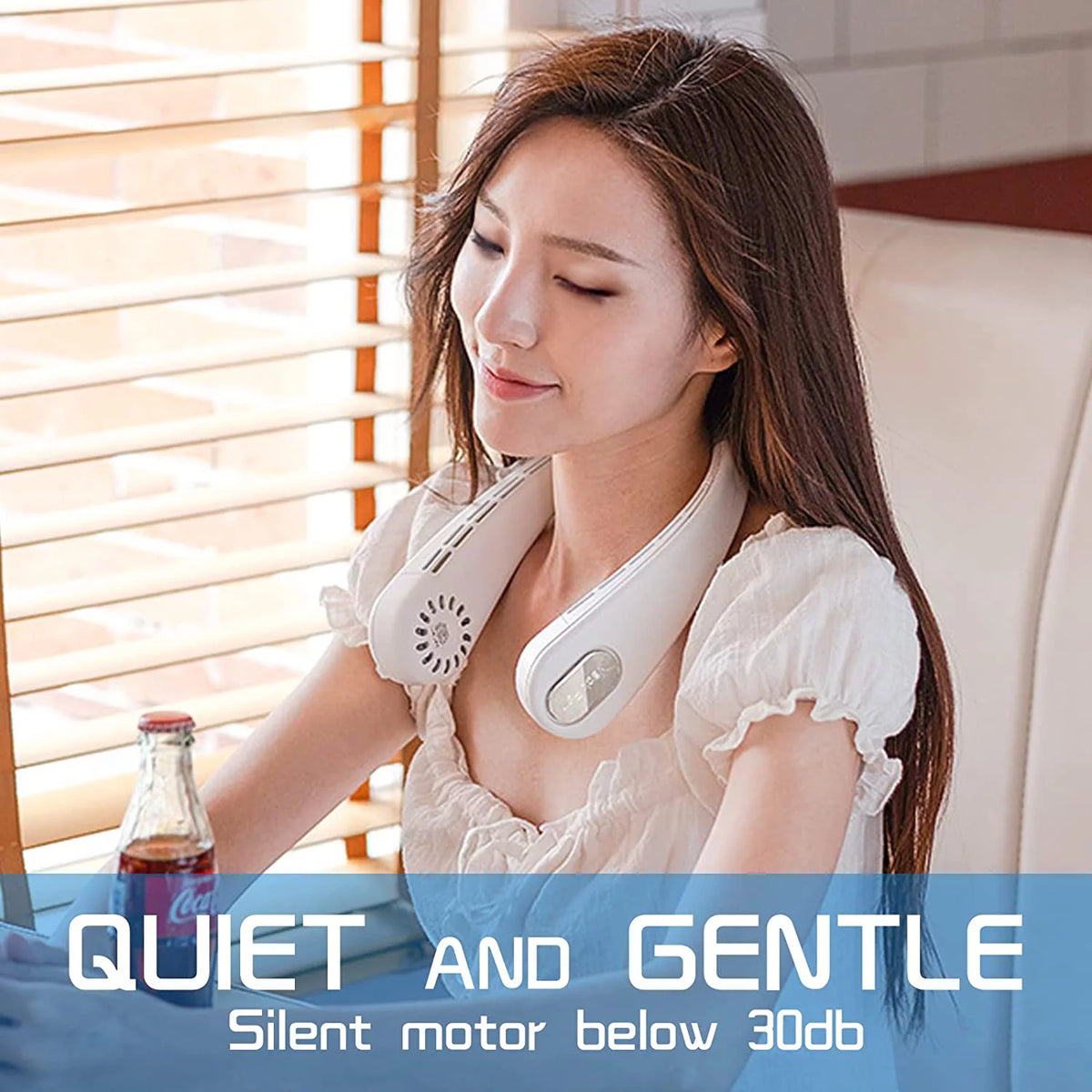 Portable Bladeless Neck Fan, USB Rechargeable, 3 Speeds L23926