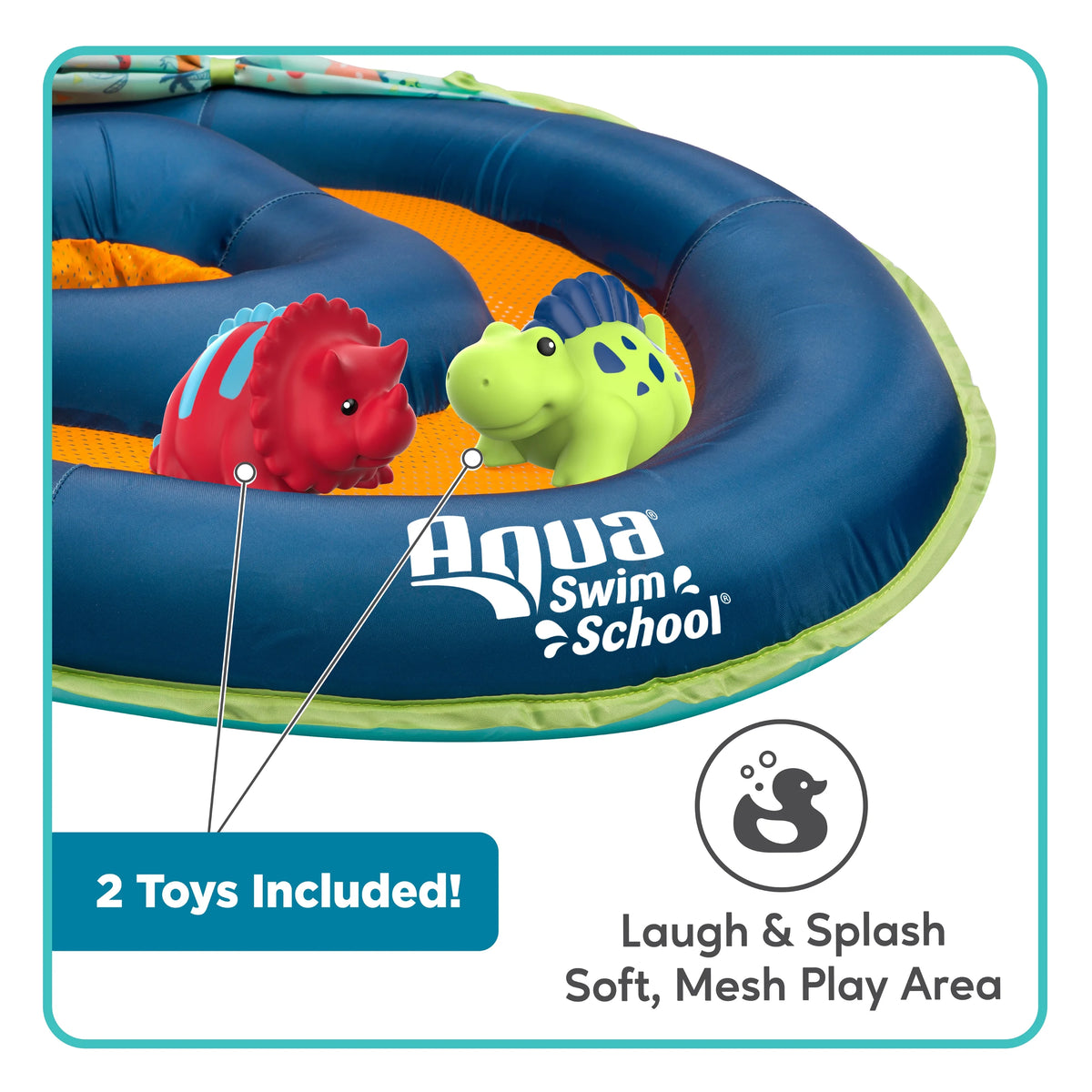 Blue Baby Pool Float Boat with 2 Toys I41911