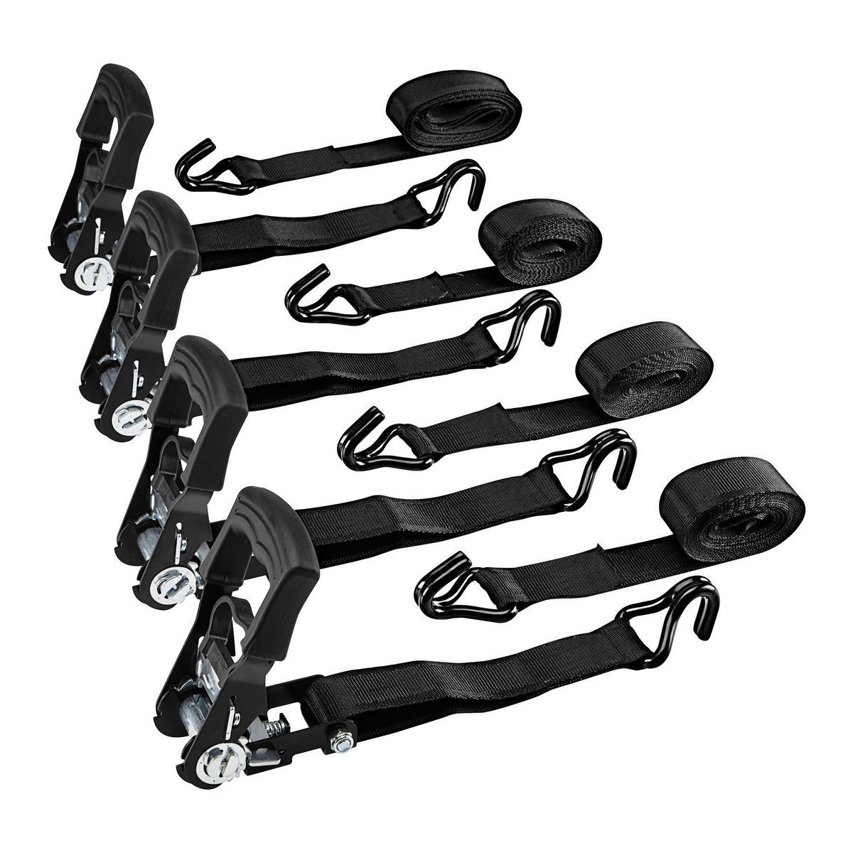 1000 lb. Capacity 1-1/2 in. x 10 ft. Ratcheting Tie-Down Straps, 4 Pack F238