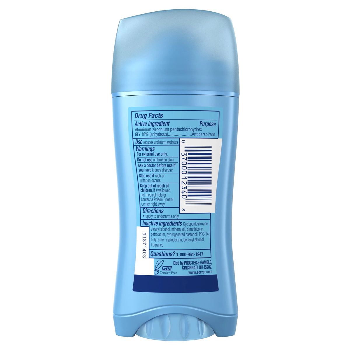 Women's Unscented Invisible Solid Antiperspirant and Deodorant 2.6 oz W863