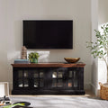 4-door TV Stand for TVs up to 85", White/Walnut Finish R39820